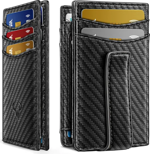 Miniatura 27 de BULLIANT Billetera Airtag para hombre, delgada con clip para dinero, cierre magnético, 12 tarjetas en el bolsillo frontal, bloqueo RFID