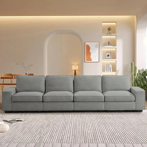 Miniatura 29 de TEKAMON Sofá Modular de 100" con Almacenamiento en los Asientos, Cómodo Sofá de Tela Chenilla de 3 Plazas para Sala de Estar, Oficina, Apartamento