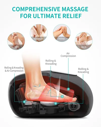 Miniatura 2 de Nekteck Máquina masajeadora de pies con calor, masaje de pies Shiatsu para fascitis plantar y neuropatía, herramientas de masaje elegibles para HSA