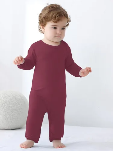Miniatura 2 de GUISBY Pijama de bambú para bebé, manga larga con cierre a presión
