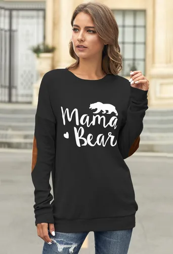 Miniatura 5 de Pink Queen - Blusa suelta de mujer con cuello redondo, camiseta de manga murciélago con parches
