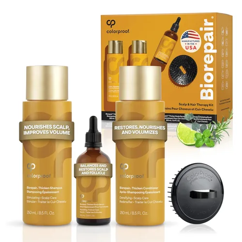 Colorproof Biorepair - Kit de terapia para el cuero cabelludo grueso y el cabello, incluye champú (8.5 onzas líquidas) y acondicionador (8.5 onzas