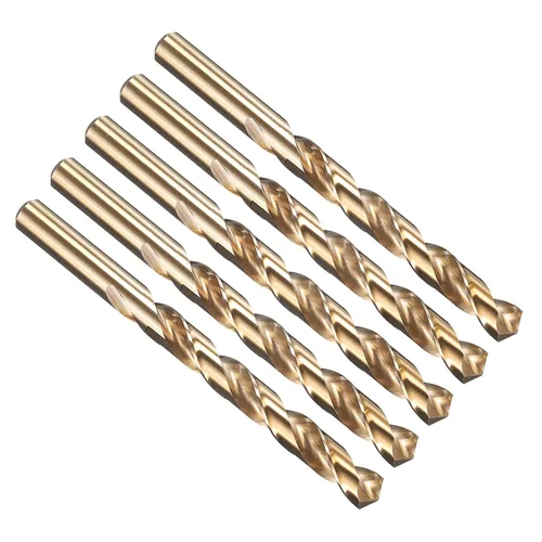 Miniatura 307 de PATIKIL Broca Jobber de 0.039 in, vástago recto M35 cobalto 5% acero de alta velocidad 135° acabado dorado para metal duro de acero inoxidable - 2