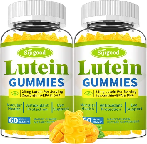 Gomitas de suplementos de luteína y zeaxantina con astaxantina y extracto de arándano, vitaminas oculares con omega-3, vitaminas A, C, E, D3 y zinc