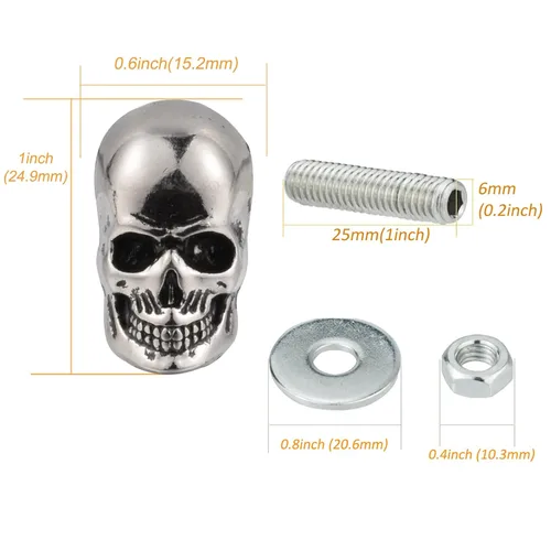 Miniatura 2 de Tornillos de placa de matrícula de calavera para automóvil, tornillos para marco de motocicleta, kit de tuercas para vehículos, motocicletas