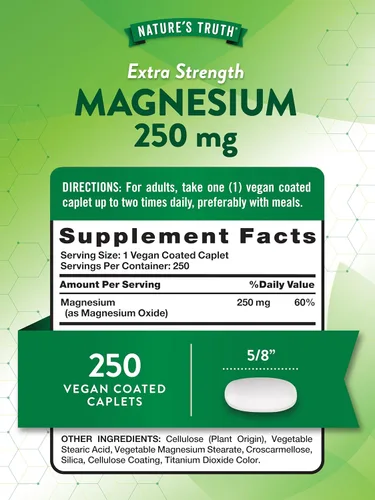 Miniatura 2 de Nature's Truth Suplemento de magnesio para mujeres y hombres 250 mg 250 unidades Vegano, sin OMG y sin gluten Óxido de magnesio