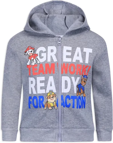 Miniatura 5 de Paw Patrol Nickelodeon Marshall, Rubble and Chase - Paquete de 2 sudaderas con capucha para niños pequeños y pequeños, color azulblanco
