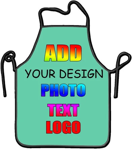Miniatura 26 de NALAHOME Delantales personalizados para hombres y mujeres delantales personalizados con logotipo de texto fotográfico Negro