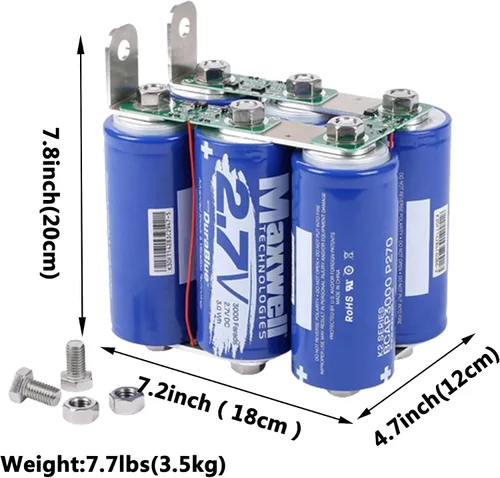 Miniatura 2 de Maxwell 16V 500F Super Capacitor 12V Jump Starter 6000A Arrancador de coche sin batería tradicional, potente caja de salto para todos los coches