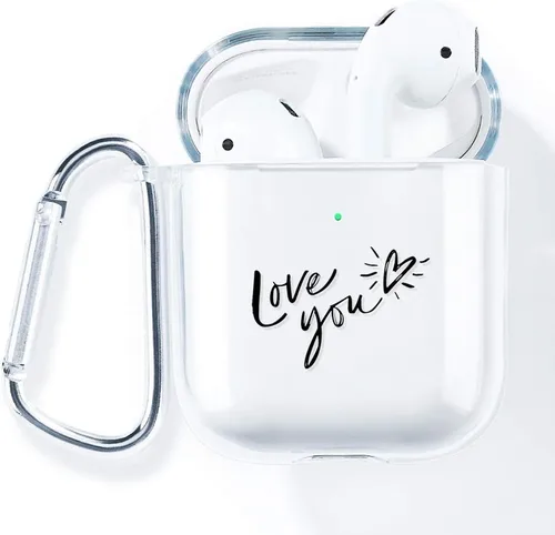 AKABEILA Funda para Airpods para mujeres y hombres, compatible con Apple Airpods 2, bonita funda de diseño transparente para Airpods, diseño