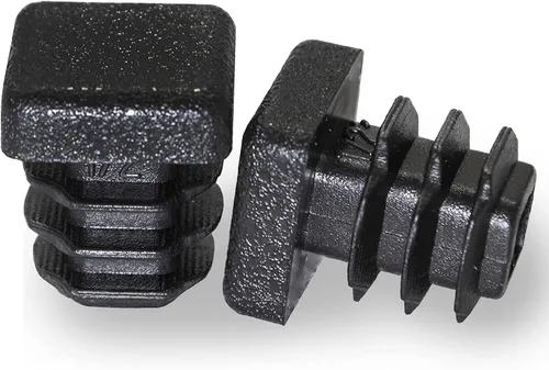 Miniatura 13 de Prescott Plastics Tapones de agujero de plástico acanalado de perímetro exterior de 1/2 pulgada (0.500 in), tapas cuadradas de tubo de metal negro