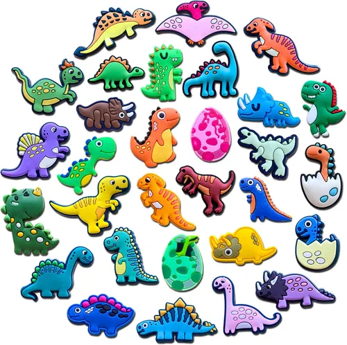30 45 dijes de dinosaurio para zapatos, sandalias y pulseras, dijes de dinosaurio para niños, hombres, niños y adultos, recuerdos de fiesta