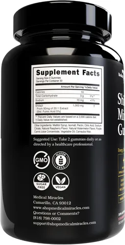 Miniatura 2 de Medical Miracles Shilajit - Gomitas energéticas sin azúcar, 1000 mg, complejo mineral del Himalaya con compuestos fúlvicos, suplemento masticable