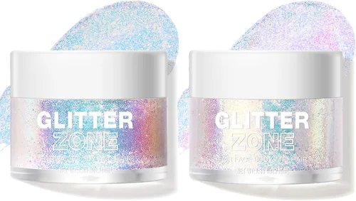 Miniatura 9 de LANGMANNI Gel holográfico con purpurina para el cuerpo, la cara, el cabello y los labios. Gel con purpurina que cambia de color bajo la luz. Vegano