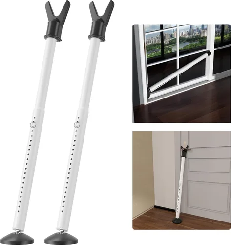 Miniatura 8 de Barra de Seguridad para Puerta - Barra de Seguridad Ajustable para Topes de Puerta de Gran Resistencia - Barras de Seguridad Ajustables para Puertas