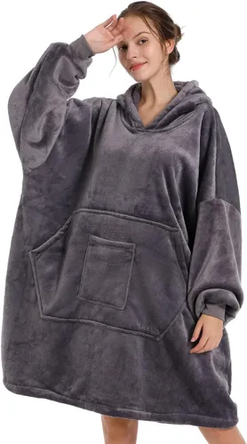 Miniatura 9 de REDESS Blanket Hoodie Sweatshirt, Wearable Blanket Oversized Sherpa with Sleeves and Giant Pocket, Cozy Hoodie for Adult Kids