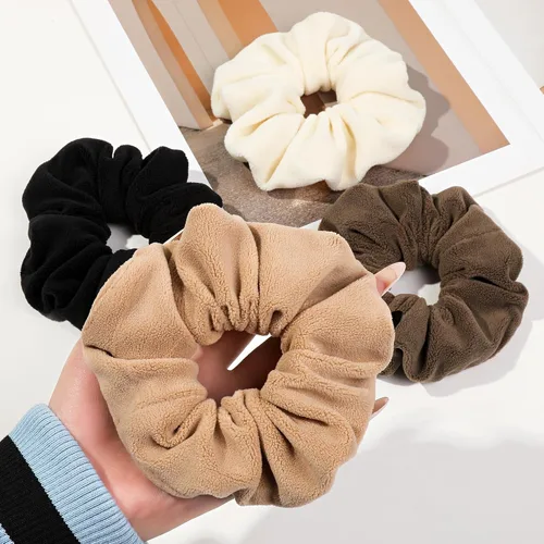 Miniatura 13 de Coleteros Negros para el Cabello para Mujeres - Coleteros Grandes de Satén Extra Grandes Jumbo Gigantes de Gran Tamaño Lindos para Cabello Rizado