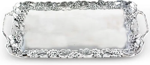 Miniatura 4 de Arthur Court Designs - Bandeja decorativa de aluminio para servir de uva de metal, 21 x 10 pulgadas