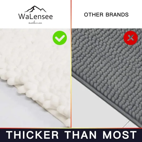 Miniatura 204 de Walensee Alfombra de baño antideslizante (24x17 pulgadas, rosa polvoriento) absorbente de agua, súper suave, lanuda de felpilla, lavable a máquina