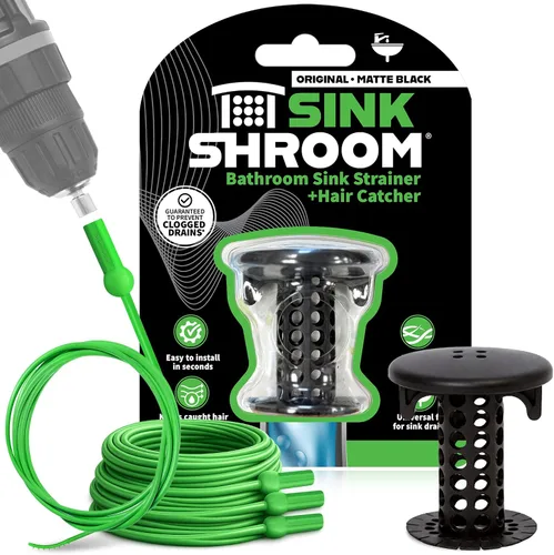 Miniatura 10 de SinkShroom Edición Cromada Revolucionaria - Protector de Drenaje para Lavabo de Baño, Atrapador de Pelos, Filtro, Trampa, Negro