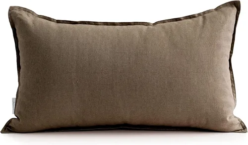Miniatura 18 de Jeanerlor - Funda de cojín sólida de lino y algodón para decoración, de 18x18 pulgadas, funda de almohada especial para sofá, cama, silla