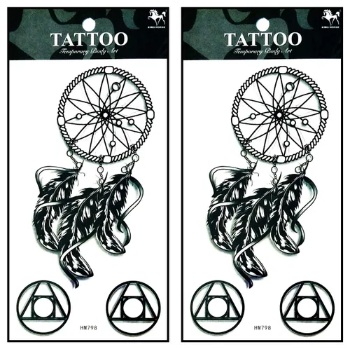 Miniatura 20 de Tatuajes 2 hojas de tatuaje temporal 3D negro mariposa líneas discontinuas para mujeres hombres espalda baja hombro cuello brazo tatuaje etiqueta