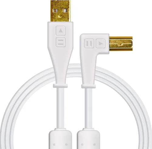 Miniatura 10 de DJ TechTools Chroma Cables USB-A a USB-B en ángulo recto 4.9 ft / 5 pies Audio optimizado Blindado de interferencias Brida para cables Verde