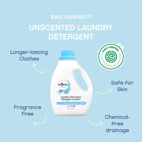 Miniatura 3 de AspenClean Detergente Natural para Ropa Sin Perfume - 100% Natural, Orgánico, Detergente Líquido HE para Ropa - Vegano, No-Bio, Libre de Crueldad