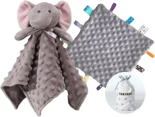 Miniatura 20 de CREVENT - Manta de felpa acogedora para bebé, mantita de seguridad con caras de animales para niños pequeños, regalo para bebés recién nacidos
