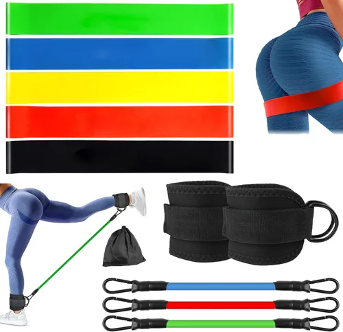 Bandas de resistencia para tobillos con puños, equipo de entrenamiento para gimnasio en casa, equipo de ejercicio para levantar glúteos y trasero
