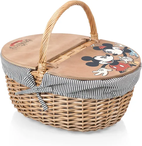 Miniatura 15 de Picnic TIME Coca-Cola Country - Cesta de picnic vintage con tapa, cesta de picnic de mimbre para 2 personas, patrón de cuadros rojos y blancos
