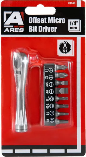 Miniatura 8 de Destornillador de torque con rueda dentada de 1/4" ARES 70040 este mini destornillador tiene un cabezal de torque de 72 dientes, 5º movimiento