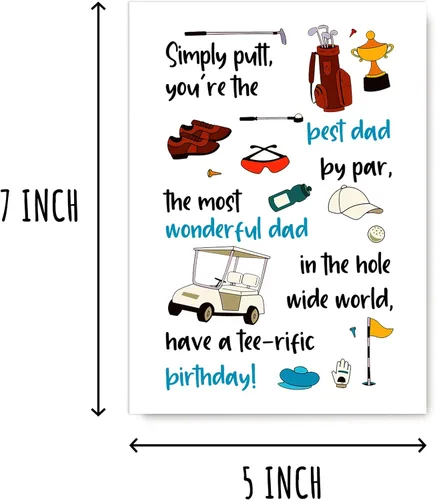 Miniatura 2 de EruditeGifts Simply Putt You're The Best Dad By Par - Divertida tarjeta de cumpleaños para papá de hijo e hija - Tarjeta de felicitación