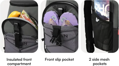 Miniatura 5 de Titan by Arctic Zone Backpack Cooler, Insulated Soft Sided Bag with Leak Proof Lining and Padded Straps, for Lunch, Picnic, and Travel, 24 Can Gris