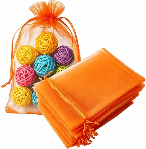 Miniatura 20 de Juego de 50 bolsas de organza de regalo con cordón azul aguamarina de 4 x 6 pulgadas para baby shower, Navidad, boda, recuerdos de fiesta, despedida