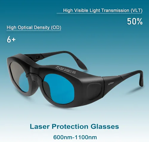 Miniatura 2 de MCWlaser Gafas de seguridad láser 600-1100nm OD6+, láser de picosegundo/luz fría/láser Yag/módulo láser infrarrojo protección ocular gafas láser