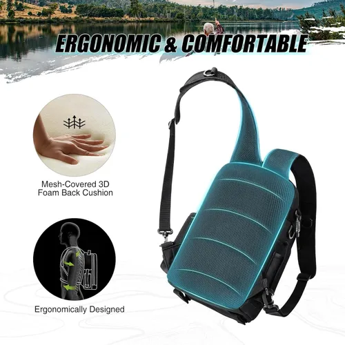 Miniatura 3 de Piscifun Travel X - Bolsa de almacenamiento de pesca resistente al agua para hombres y mujeres, mochila multifuncional de almacenamiento de aparejos