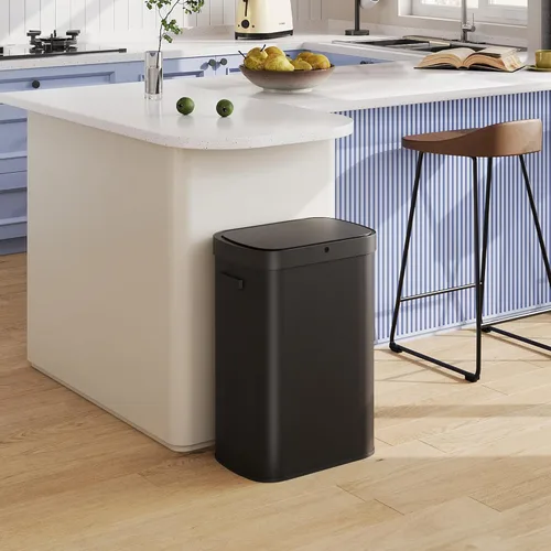 Miniatura 2 de WLIVE Bote de basura de 13 galones, 50 litros de gran capacidad con sensor de movimiento automático, cubos de basura sin contacto con indicador LED