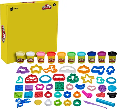 Miniatura 2 de Play-Doh - Set de herramientas navideñas, 43 accesorios y 10 colores de compuesto para modelar, regalos para rellenar calcetines de Navidad