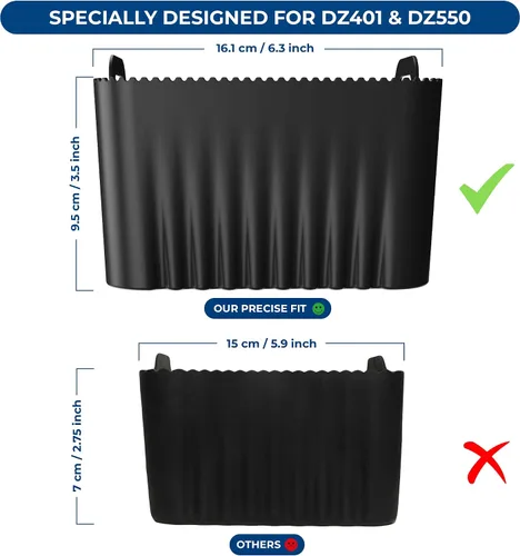 Miniatura 5 de Forros de silicona premium para Ninja 10 Quart DZ302, DZ550 y DZ401 Silicona libre de BPA de color platino Forro de silicona de 0.1 pulgadas
