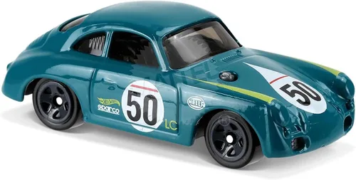 Hot Wheels Porsche 356A Outlaw - Auto a escala 1:64, turquesa, 325/365, serie Nightburnerz 2017, niños de 3 años en adelante