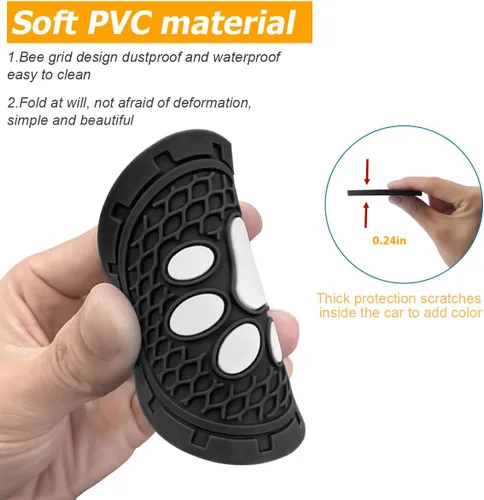 Miniatura 3 de Osilly Posavasos para Portavasos de Automóvil, Paquete de 4 Posavasos Antideslizantes de PVC con Estampado de Huellas de Pata, Tapete Universal