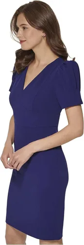 Miniatura 3 de DKNY Vaina con cuello en V y manga abombada