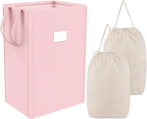 Miniatura 10 de MCleanPin Cesta de lavandería plegable de 225 litros con bolsas de lavandería, cesta de ropa sucia, cesta de lavandería con asas, cesta plegable