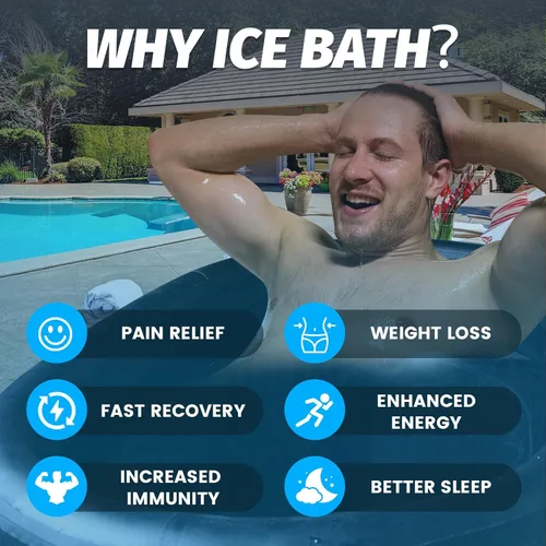 Miniatura 6 de XXL - Bañera de hielo para atletas, compatible con enfriadores de agua, bañera inflable de inmersión en frío de 216 galones con tapa aislada