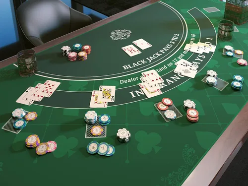 Miniatura 5 de Bullets Playing Cards - Diseño de blackjack - Tapete de mesa 60 "x 35" - Mantel de casino de lujo (diseño) para mejorar la noche