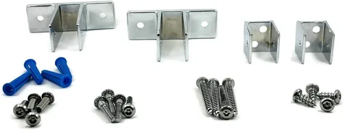 Harris Hardware Paquete de 2 paneles de 2 soportes para orejas y 2 soportes en U para paneles gruesos de 7/8 pulgadas con sujetadores