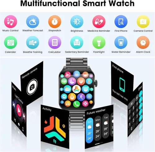 Miniatura 6 de Curve - Reloj inteligente militar para hombre (respuesta/hacer llamadas), reloj inteligente AMOLED de 1.93 pulgadas con monitor de frecuencia
