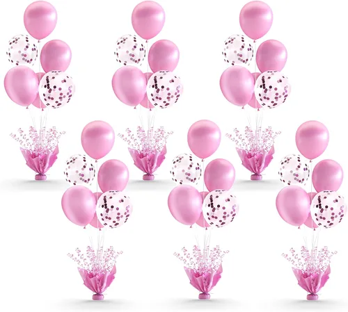 Miniatura 19 de 2 Juego de Globos de Mesa Negros con Spray de Aluminio para Centro de Mesa con Globos Negros y de Confeti, Kit de Soporte para Decoración de Mesa