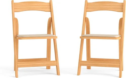 Miniatura 17 de HERCULES™ silla plegable de madera blanca, con asiento acolchado, Vidrio, Negro